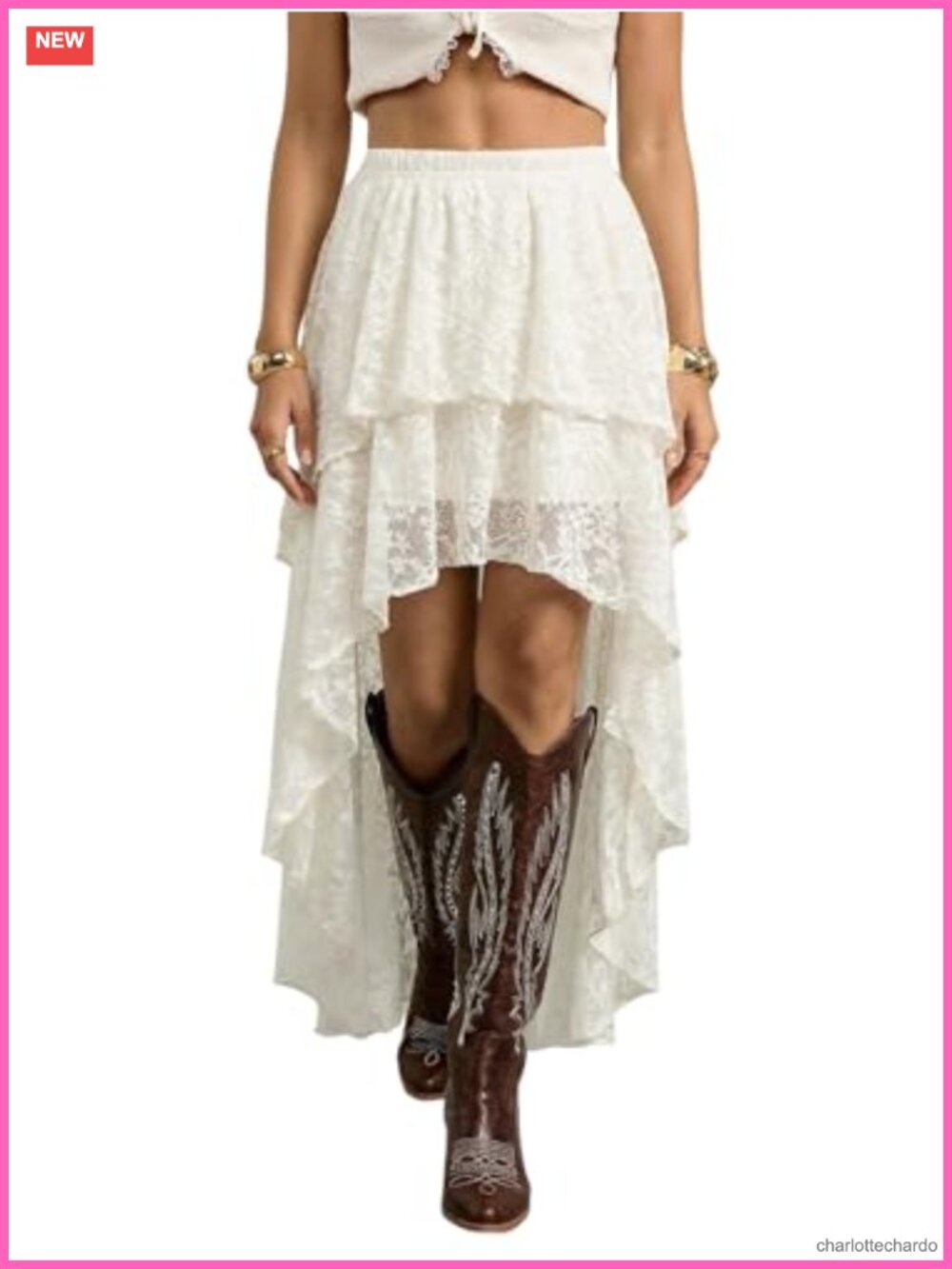 Women's Maxi Skirt Lace Ruffle Asymmetrical High Low Hem Y2K Fairy Rave Outfit